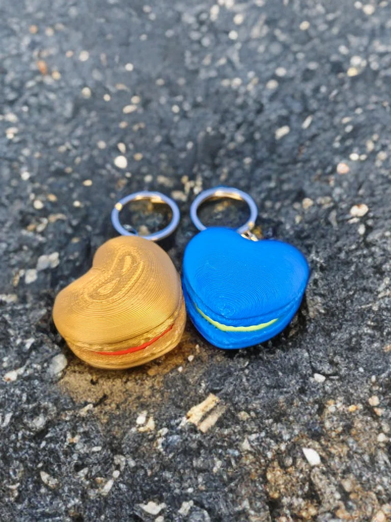 Kalp Şekilli Makaron Anahtarlık Tıklamalı💙💛