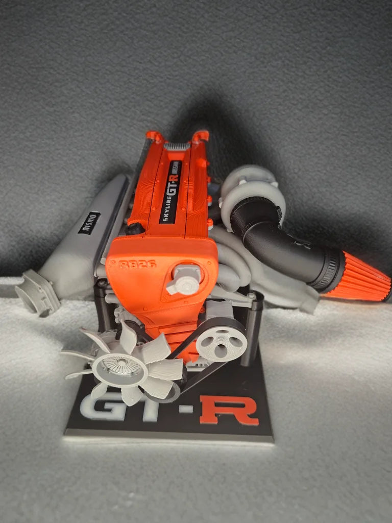 Nissan GT-R RB26DETT 3D Motor Maketi – Detaylı Masaüstü Sergi Modeli