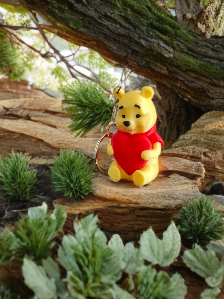 winnie the pooh Sevimli Ayıcık Kalpli Anahtarlık