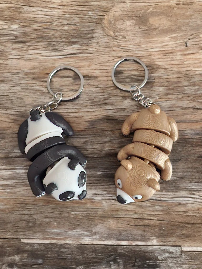 Sevimli Ayı Anahtarlık – Panda ve Boz Ayı